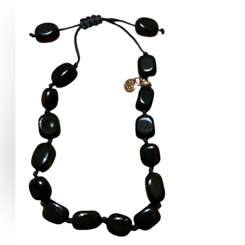 Lola Rose black agate adjustable love knot bracelet